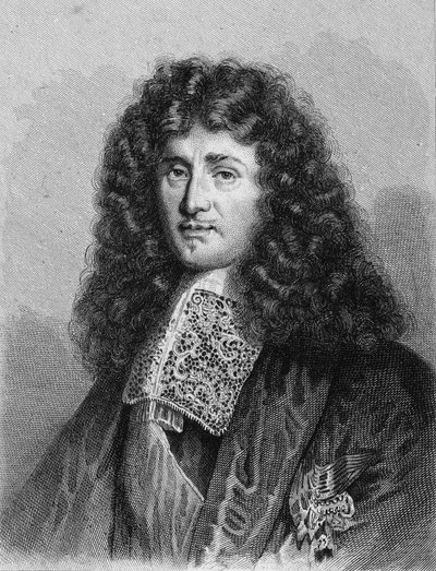 Portrett av Jean Baptiste (Jean-Baptiste) Colbert (1619-1683), fransk politiker - i "Histoire des Français" av Lavallée, gravering, sd. av Unknown artist