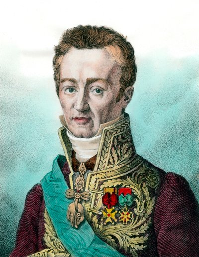 Portrett av Jean Baptiste (Jean-Baptiste), Comte de Villele (1773-1854) Fransk politiker Gravering fra 1800-tallet Privat samling av Unknown artist