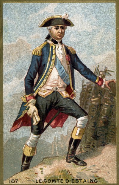 Portrait of Jean Baptiste, Count of Estaing (1729 - 1794), French Admiral. Chromolithography of the 19th century. av Unknown artist
