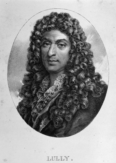 Portrett av Jean Baptiste Lully (Giovanni Battista Lulli) (1632-1687), fransk komponist av italiensk opprinnelse. Gravering 1800-tallet. av Unknown artist