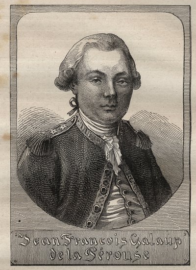 Portrett av Jean Francois de Galaup, greve av La Perouse (1741-1788) - illustrasjon hentet fra "The Great Mariners of the 18th century"" av Unknown artist