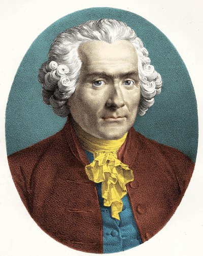 Portrett av Jean Jacques Rousseau (1712-1778). av Unknown artist