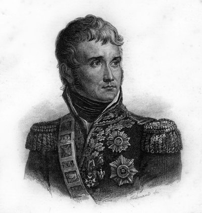 Portrett av Jean Lannes, hertug av Montebello (1769 - 1809) marskalk av Frankrike, gravering fra 1800-tallet av Unknown artist
