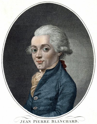Portrait of Jean Pierre Blanchard (1709 - 1853), aeronautic french av Unknown artist