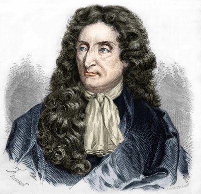 Portrait of Jean de La Fontaine (1621-1695), French poet. av Unknown artist