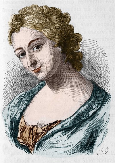 Portrett av Jeanne Agnes Berthelot de Plemont, kjent som Madame la Marquise de Prue (1698-1727). av Unknown artist