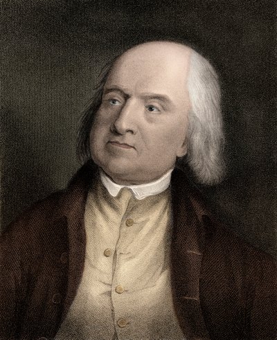 Portrett av Jeremy Bentham (1748-1832), engelsk filosof, økonom og teoretisk jurist av Unknown artist