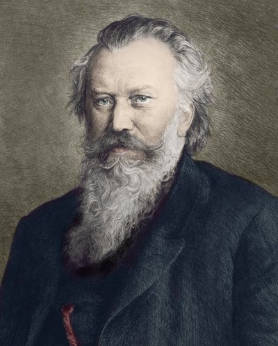 Portrait of Johannes Brahms (1833 - 1897), German composer, pianist and conductor - av Unknown artist