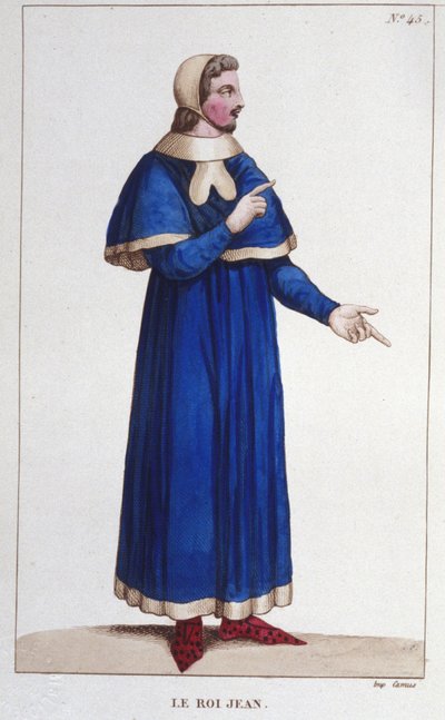 Portrett av Johannes II den gode (1319 - 1364), konge av Frankrike gravering fra 1830 av Unknown artist