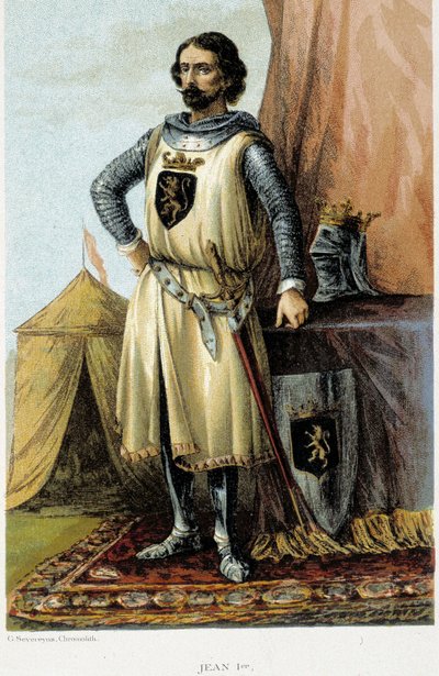 Portrett av Johannes I, kjent som den seirende (1268-1294), hertugen av Brabant. Kromolitografi fra 1800-tallet. av Unknown artist