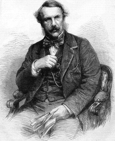 Portrett av John Laird Mair Lawrence. Britisk administrator (1811 til 1879). guvernør i engelsk India; Gravering 1864. av Unknown artist