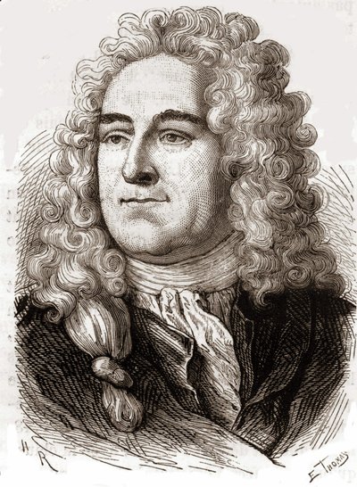 Portrett av John Law (1671 - 1729), Scottish Financial som forårsaket konkurs i 1720 (Event of Quincampoix Street) av Unknown artist