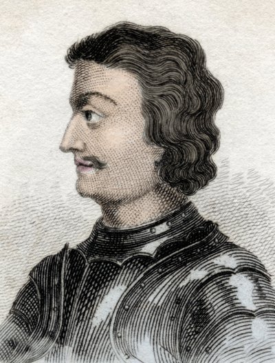 Portrett av John of Scotland eller John of Balliol (ca. 1248-ca. 1315), konge av Skottland. Gravering av 1800-tallet. av Unknown artist