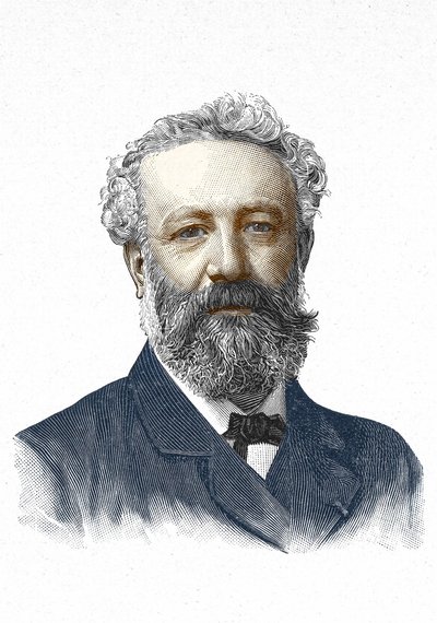 Portrait of Jules Verne. 19th century engraving. av Unknown artist