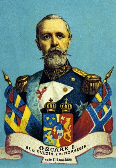 Portrett av kong Oscar II. Konge av Sverige og Norge. 1829-1907. av Unknown artist