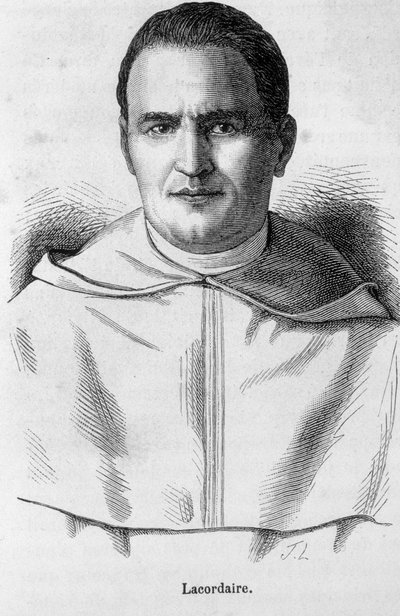Portrett av Lacordaire, fransk prest og dominikaner (1802 - 1861). av Unknown artist