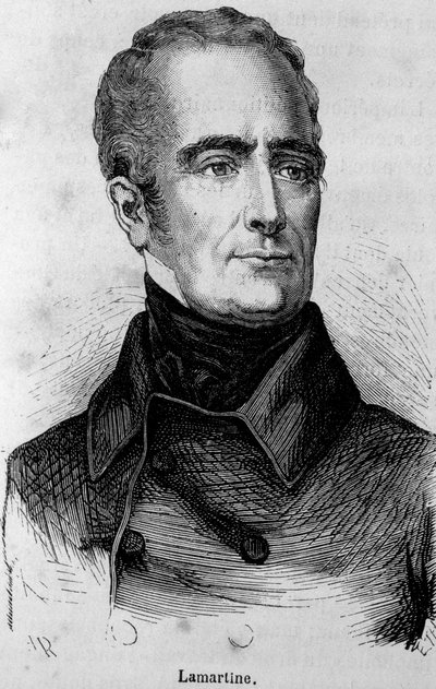 Portrett av Lamartine, fransk poet (1790 - 1869) av Unknown artist