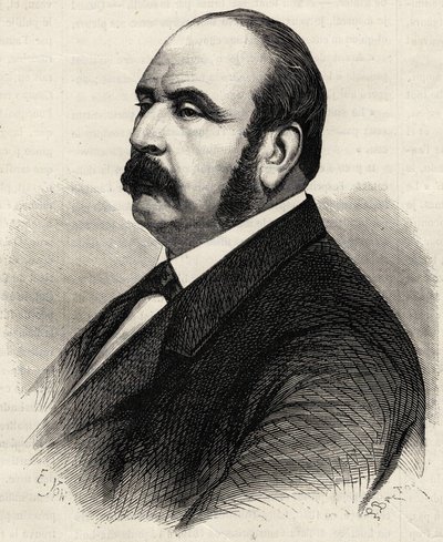 Portrett av Ledru Rollin (Ledru-Rollin) (1807-1874), fransk politiker. Gravering fra 1800-tallet. av Unknown artist