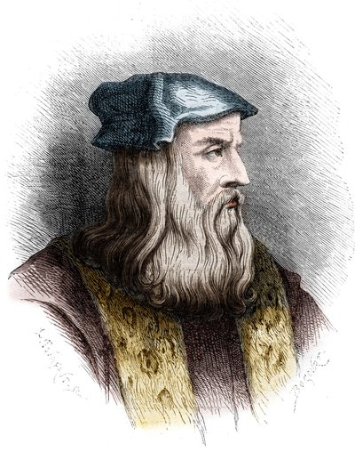 Portrett av Leonard de Vinci (Leonardo da Vinci) (1452-1519), italiensk maler. av Unknown artist