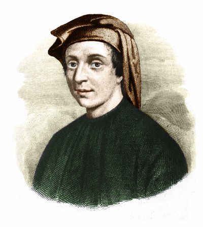 Portrait of Leonardo Fibonacci (1170-1245). (Leonard of Pisa). Italian mathematician. av Unknown artist