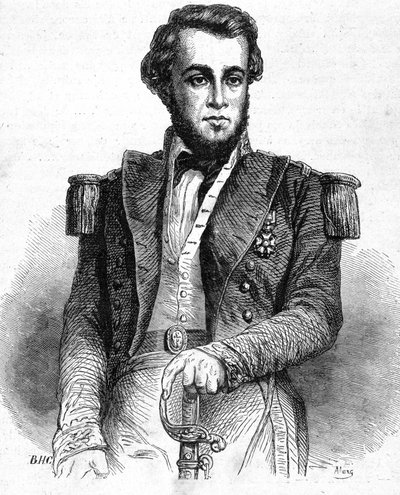 Portrett av løytnant Bellot (1826-1853) - i "" Les Contemporains", n.d. sent på 1800-tallet. av Unknown artist