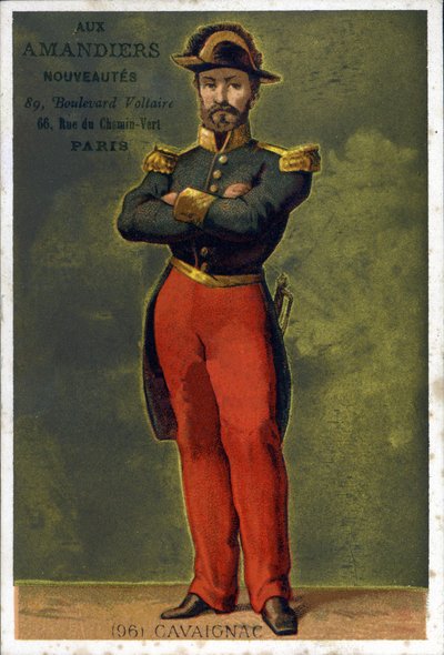 Portrett av Louis-Eugène Cavaignac (1802 - 1857), fransk general og politiker. Kromolitografi fra slutten av 1800-tallet. av Unknown artist
