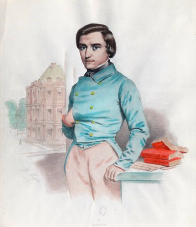 Portrett av Louis Blanc (1811 - 1882), fransk politiker og historiker. Gravering av 1800-tallet. Privat samling. av Unknown artist