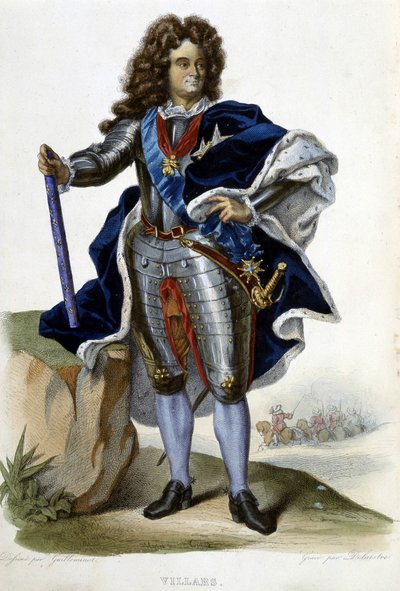 Portrett av Louis Claude Hector, hertugen av Villars, marskalk av Frankrike (1653-1734) - i "" Le Plutarque francais"", red. Langlois, Paris av Unknown artist