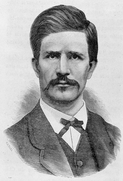 Portrett av Louis Rossel (1844 - 1871). Gravering av slutten av 1800-tallet i "Histoire de France"" av H. Martin. av Unknown artist