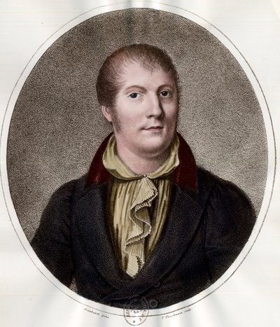 Portrett av Louis Spohr (1784 - 1859), fransk musiker. Gravering fra 1800-tallet. Privat samling. av Unknown artist