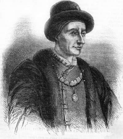 Portrett av Louis XI (1423-1483), konge av Frankrike. av Unknown artist