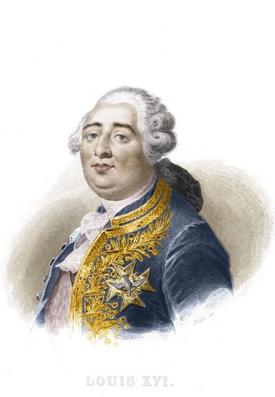Portrett av Ludvig XVI. Gravering 1800-tallet. av Unknown artist