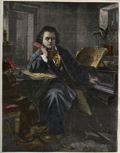 Portrait of Ludwig van Beethoven (1770-1827), German composer and pianist av Unknown artist