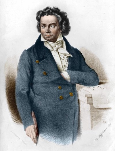 Portrait of Ludwig van Beethoven (1770 - 1827) engraving of the 19th century av Unknown artist