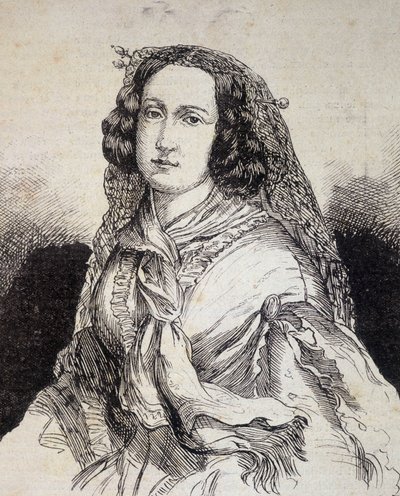 Portrett av Madame Marceline Desbordes-Valmore (Desbordes Valmore) (1786 - 1859), fransk forfatter - i "" Les Contemporains", n.d. slutten av 1800-tallet. av Unknown artist