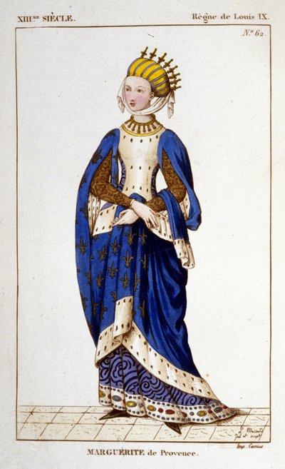 Portrett av Marguerite de Provence (1221 - 1295), dronning av Frankrike. av Unknown artist