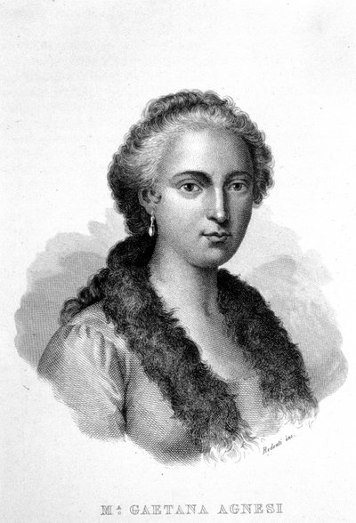 Portrett av Maria Gaetana AGNESI (1718-1799). Italiensk vitenskapelig polyglot filosof. av Unknown artist