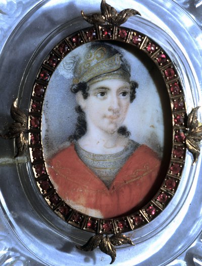 Portrett av Maria Garcia kalt Malibran (1808-1836) sanger. Anonym miniatyr fra 1800-tallet. av Unknown artist