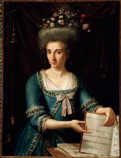 Portrett av Maria Rosa Coccia (1759-1833) italiensk cembalo og komponist Anonym maleri. 1800 ca. Bologna, borgerlig bibliografisk museum av Unknown artist