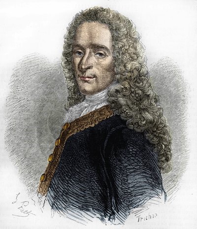 Portrait of Marie-François Arouet de Voltaire (1695-1778), French writer. av Unknown artist