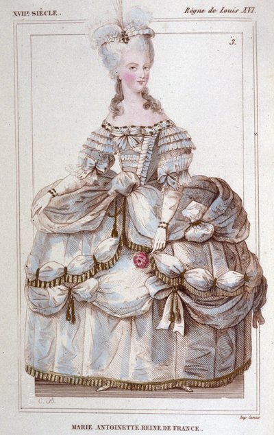 Portrett av Marie Antoinette (1755-1793) gravert 1830 av Unknown artist