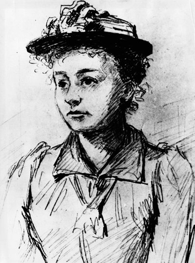 Portrett av Marie Curie (1867–1934) i 1892 på et møte for polske studenter i Paris av Unknown Artist