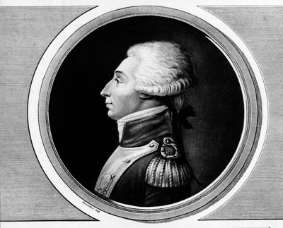 Portrett av Marie Gilbert Mottier, Marquis de La Fayette ((Lafayette av Unknown artist