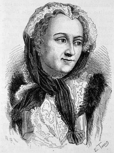 Portrett av Marie Leszczynska (1703 - 1768). Gravering av slutten av 1800-tallet i "Histoire de France"" av H. Martin. av Unknown artist