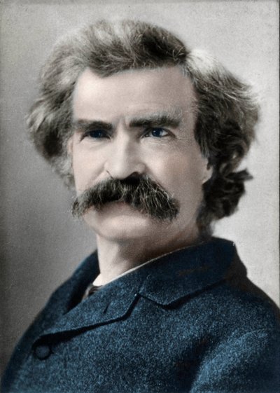 Portrett av Mark Twain (Samuel Langhorne Clemens) (1835-1910) amerikansk forfatter av Unknown artist