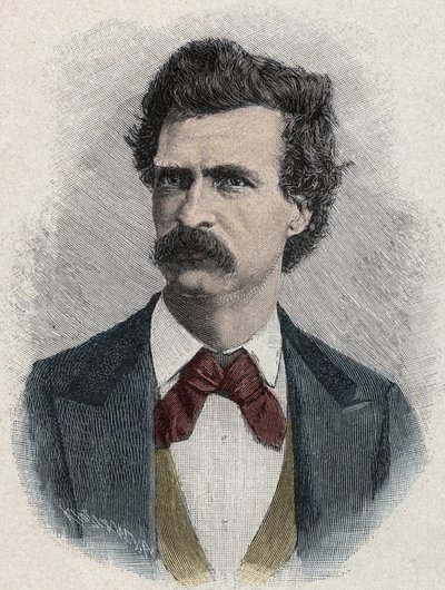 Portrett av Mark Twain (Samuel Langhorne Clemens av Unknown artist