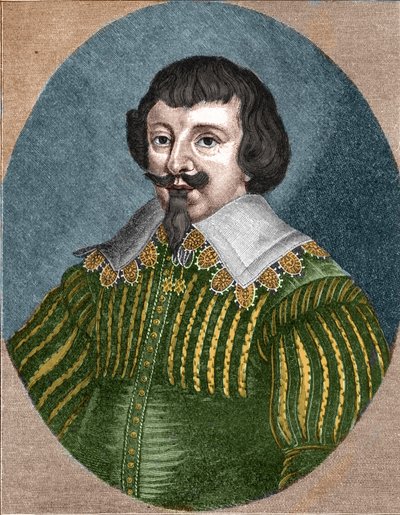 Portrett av Martin Opitz (Martinus Opitius) (1597-1639) far til tysk poesi. av Unknown artist