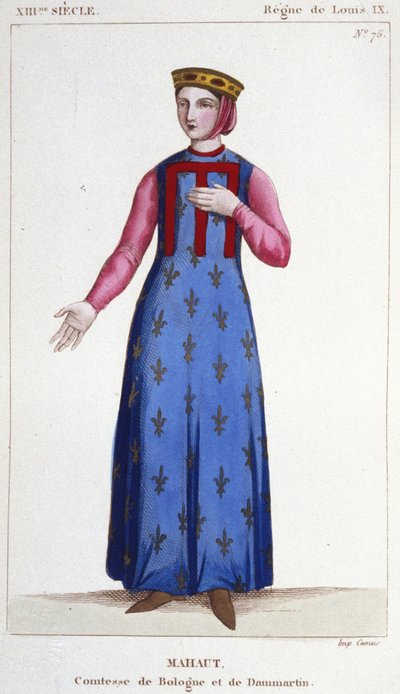 Portrett av Mathilde de Dammartin (ca. 1202-1259) eller Mahaut, grevinne av Boulogne og Dammartin (Mathilde II) og d