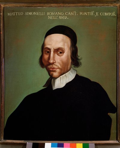 Portrett av Matteo Simonelli (1618-1696) italiensk komponist Anonym maleri. 1662. Bologna, Civic Museum Museum av Unknown artist
