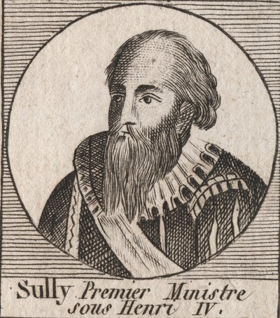 Portrait of Maximilian of Bethune (1559-1641), Duke of Sully, Minister of Henry IV - Maximilian of Bethune, first duke of Sully, faithful right-hand man who assisted king Henry IV of France - engraving from “Instruction sur l